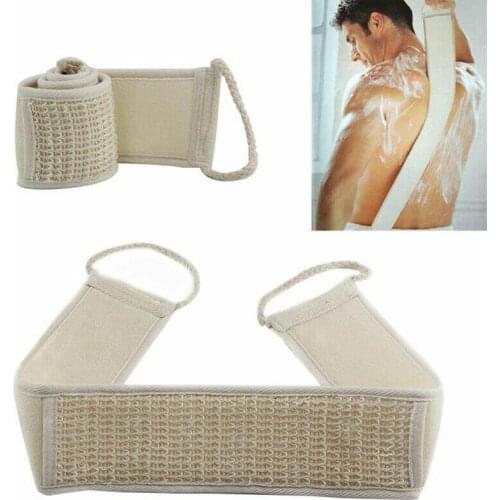 1pc Natural Loofah Back Strap Brush Soft Exfoliating Bath Shower Towel Body Massage Spa Scrubber Skin Health Cleaning Long Cloth