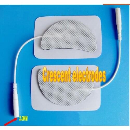 1000pcs Soft cloth Self adhesive ear shape Crescent electrode pads for Ear, Mini body Massager Muscle Electric via dhl
