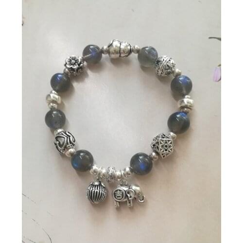 925 silver natural moonstone labradorite crystal bracelet female original bracelet