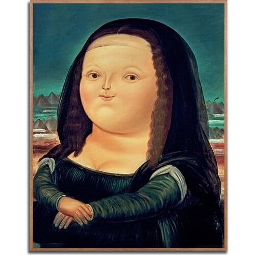 Abstract Wall Art Nordic Style Mona Lisa Funny Poster Art Canvas Painting for Home Decor Combined Picture for Living Room