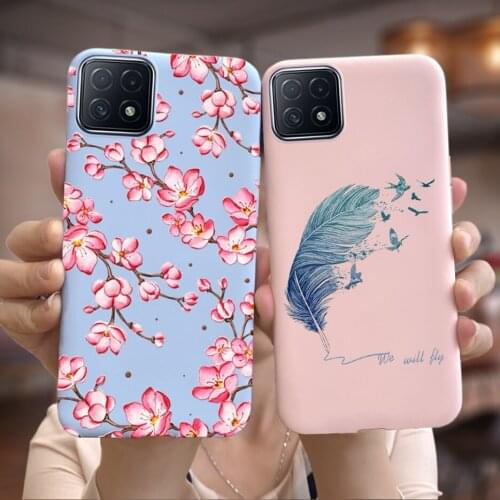 Full Cover For Oppo A72 5G Case PDYM20 Soft Slim Cute Fashion Feather Flowers Phone Cases For Oppo A72 A 72 5G Shockproof Bumper