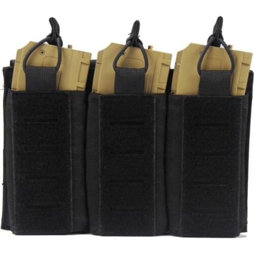 Tactical Mag Pouch for Rifle and Pistol Open-Top Molle Triple Magazine Pouches Holder Carrier for M4 M14 G36 HK416