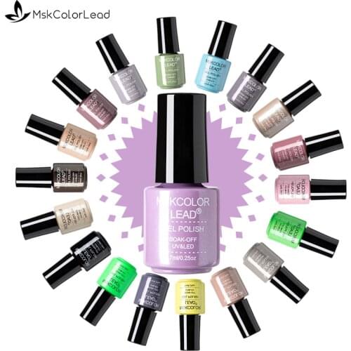 MSK Color Lead Nail Gel Polish 7ml High Quality Nail Gel Polish Colorful Glass Bottle Bright Color Glitter Nail Art Manicure