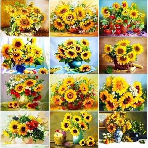 Evershine Diamond Embroidery Sunflower New Arrival Diamond Painting Full Flower Rhinestones Picture Mosaic Art Handmade Gift
