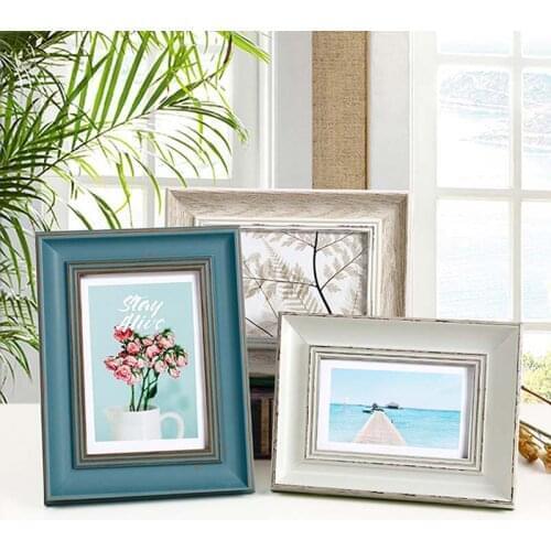 Europe 5/6/7/8/10 inch Vintage Photo Frame For Kids White Desktop Picture Frame Album Retro Ornaments Home Decoration Craft