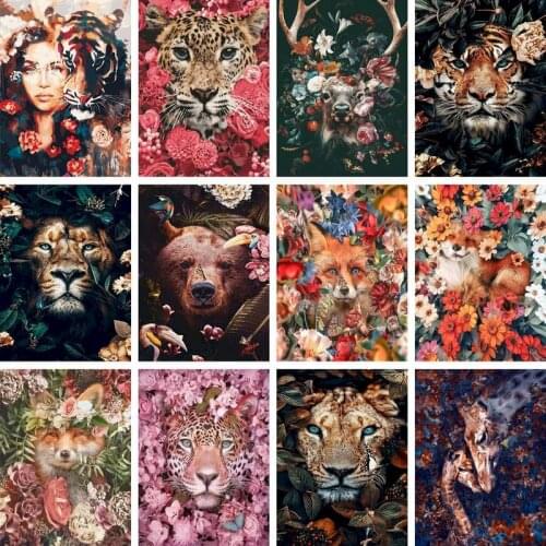 Gatyztory Paint By Numbers For Adults Animals Picrute Coloring By Numbers Acrylic Paint Drawing On Canvas Decorative Frames Home