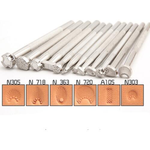 Leather punching tools Leathercraft Carving Different Shape Stamp Punch Set Saddle Making Tools for Leather Craft Working Flower