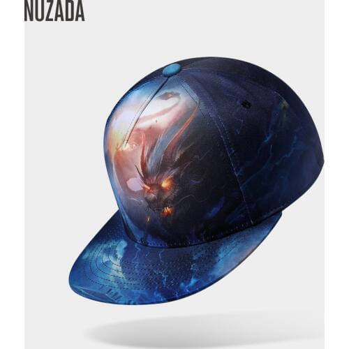 Brand NUZADA 3D Printing Caps Men Women Couple Hip Hop Cap Spring Summer Autumn High Quality Cotton Material Punk