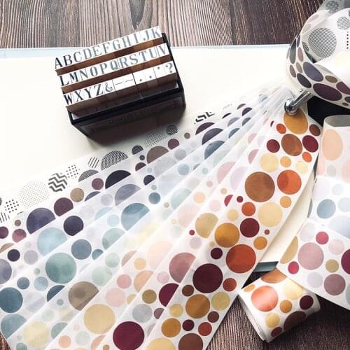 1 Roll/pc Round Circle Washi Masking Tape 5.3cmx3m Adhesive Masking Tape DIY Decoration Journal Scrapbook Stikcers Washi Tape