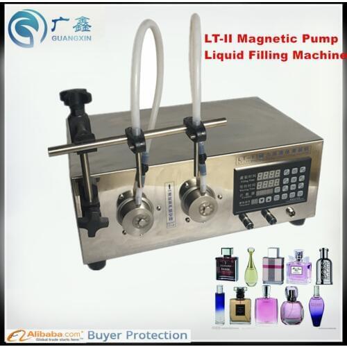 Double Heads Magnetic Gear Pump Liquid Filling Machine,Beverage Filling Machine LT-2 filling range 2ml-5000ml Liquid filler
