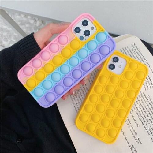 Cartoon fun 3D rainbow Phone case Foriphone 12 mini 11 pro max xs max xr x SE20 6s 6 7 8 plus kid gift cute Soft silicone cover