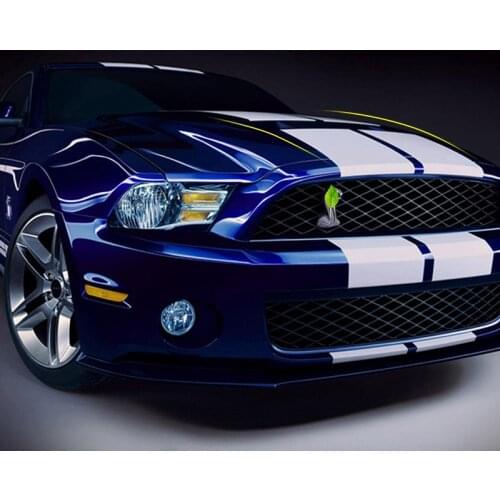 Carbon Fiber Pattern Full Car body garland Decoration sticker engine hood stickers For Ford Mustang 15-20