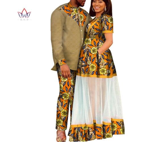2021 New Men Sets and womens clothing for the wedding summer traditional african clothing couples matching clothing 4xl WYQ655