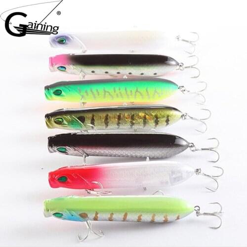 Gaining New Pencil Fishing Lure Topwater Dogs Hard Bait 100mm 17g Plastic Wobblers Isca Artificial Floating Fishing Tackle