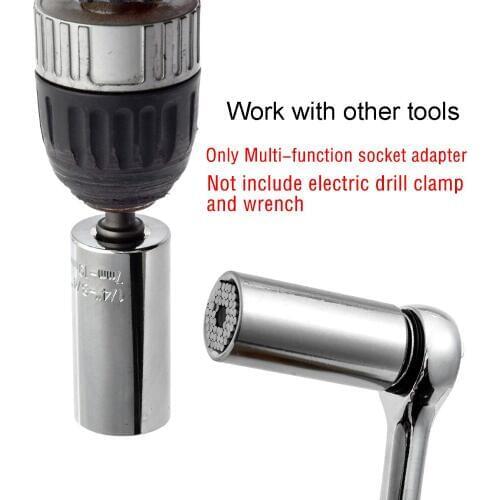 NEW Universal Socket Wrench 7-19mm Torque Ratchet Socket Power Drill Adapter Spanner Wrenches Sleeve