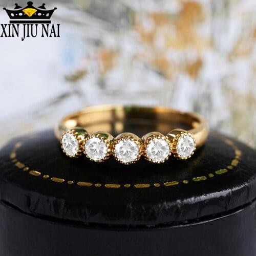 Shiny Single Row Cubic Zircon Gold Engagement Ring Anniversary Ring Best Gift jewelry wholesale lots bulk
