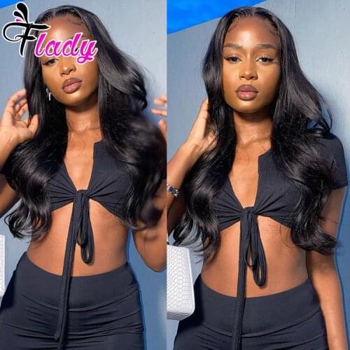 Flady Lace Frontal Wig Brazilian Body Wave Wig 13x4 Lace Front Human Hair Wigs For Black Women 30inch Remy 4x4 Lace Closure Wig