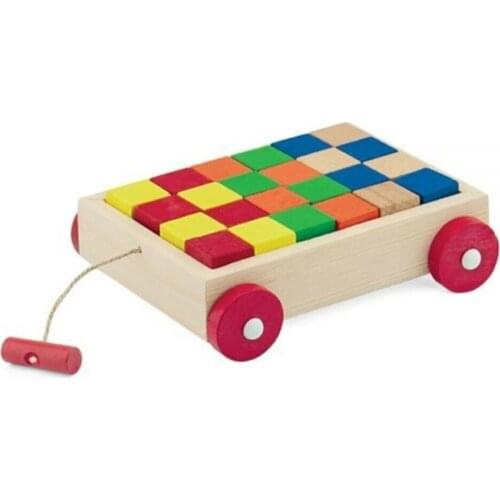 Playwood Ony-312 Wooden Car Colored Cube Block Rope Educational 17 Cm Features: Age of Use 18 Months+ Matching Skills Developmen