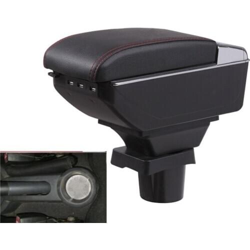 For Mitsubishi Colt Armrest box central Store content box with cup holder ashtray with USB interface