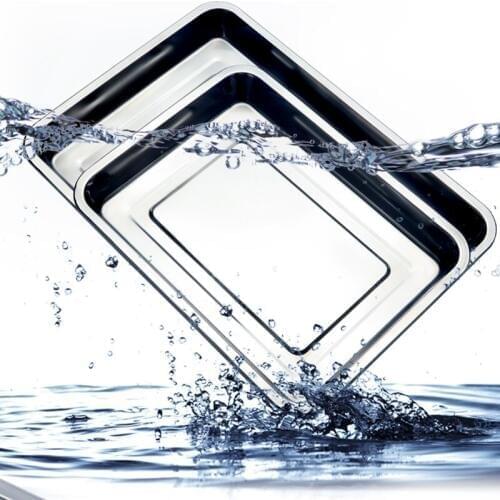 SUS Plate Food Serving Tray Fish Dishes BBQ Roast Chinese Food Kitchen Restaurant Steamed Baking Bread Snack Food Container 1pcs