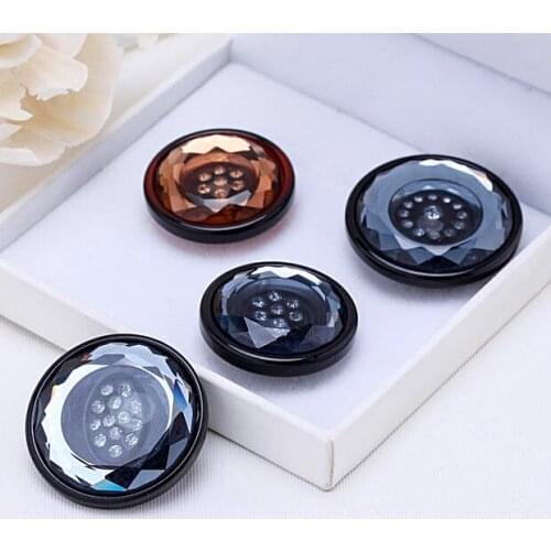 New style25/30/35/40mm 4pcs/lot High-grade Resin Buttons Cashmere Mink Coat Fur Clothing Buckle Diamond Decoration Clasp Buckle