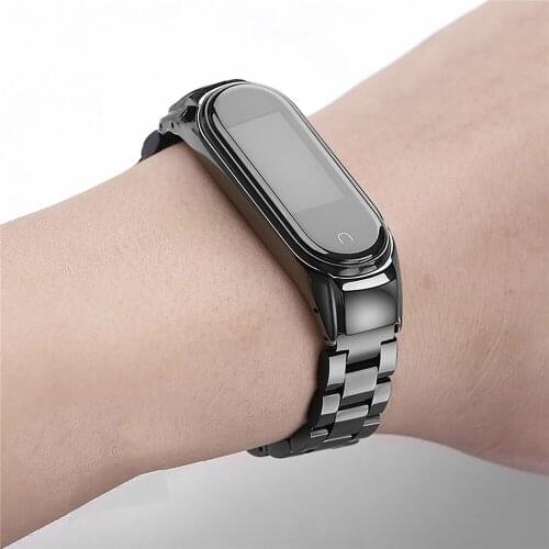 Stainless Steel Watchband Belt for Mi Band 5 Smart Watch Wristband Strap Bracelet For Mi 5 Band Accessories