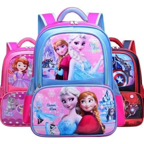 Disney frozen princess backpack primary school bag new cartoon cute children bookbag boys girls reduce the negative bag
