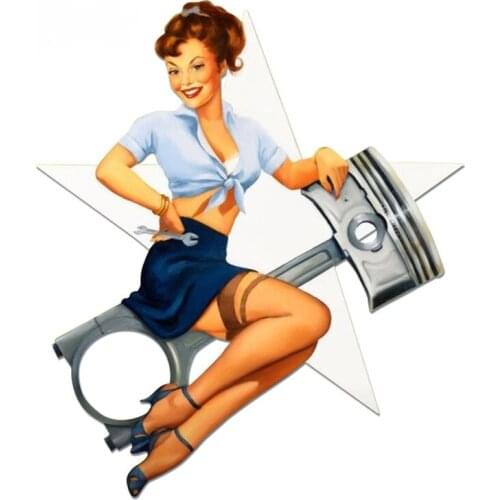 Sexy Girl Windows Decal Bumper Motorcycle Car Styling Home Wall Decor Waterproof Sunscreen Scratch-Proof 3D Sticker kk13*11cm