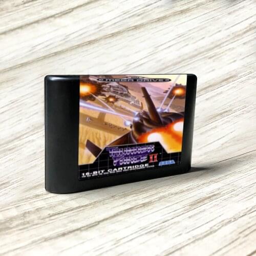 Thunder Force II - EUR Label Flashkit MD Electroless Gold PCB Card for Sega Genesis Megadrive Video Game Console