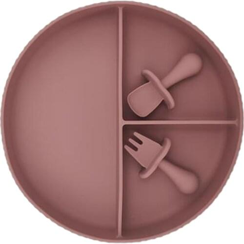 For Weaning With Suction All In One Solid Home Spoon Fork Baby Plate Dishwasher Safe Storage Fruit Easy Clean Food Tray Silicone