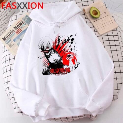 Tokyo Ghoul hoodies female anime Ulzzang Oversized graphic female sweatshirts grunge hip hop