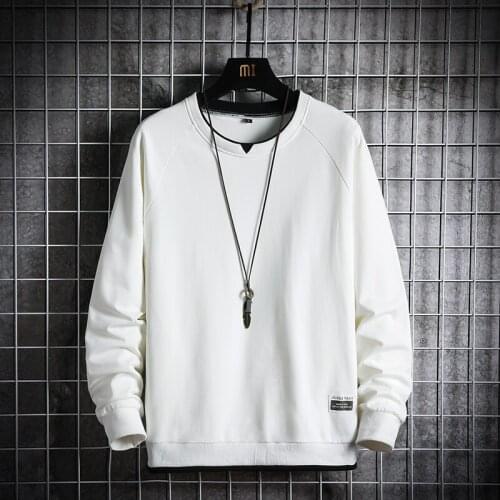 Autumn New Hoodies Sweatshirt Men Casual Fleece Loose Harajuku Pullover Male Hip Hop Streetwear Korean Solid O-Neck Hoodie