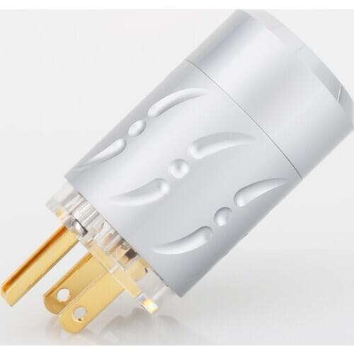Viborg VM512G High Transparent AC red copper Gold Plated HIFI US mains Power Plug Male IEC Connector