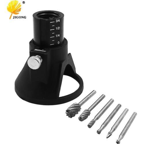 High Quality DREMEL MultiPro Drills Special seat Dedicated Locator Horn Fixed Base 6pcs HSS Wood Milling Burrs Cutter Set