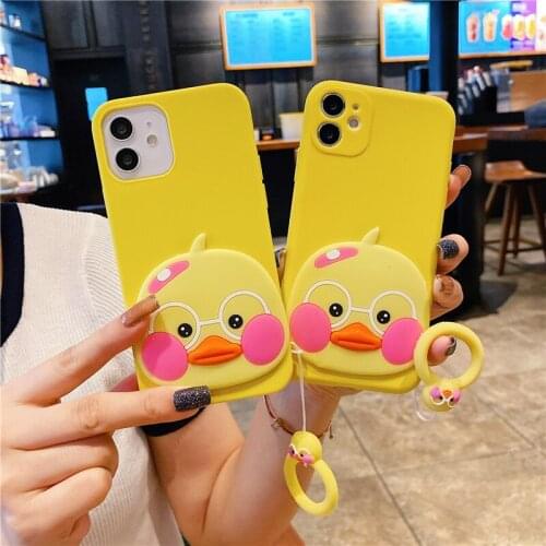 Cartoons Yellow Soft Duck Anti-fall Protective Shell Phone Case Back Cover For XiaoMi Poco C3 M3 X3 NFC For RedMi Note 9 8 7 Pro