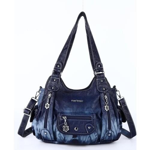 Angel Barcelo Brand Boho Style Small Lady Purse Unique Tie-dyed Print Women Shoulder Bag with Adjustable Long Strap