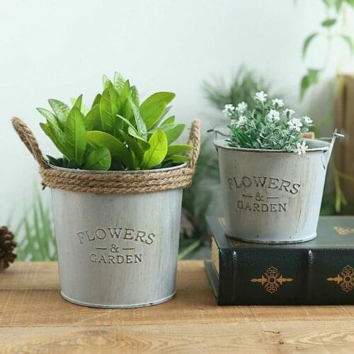 1/5pcs Metal Bucket Flower Hanging Pot Balcony Garden Pots Plant Flower Holders Wall Hanging With Nail Home Decor