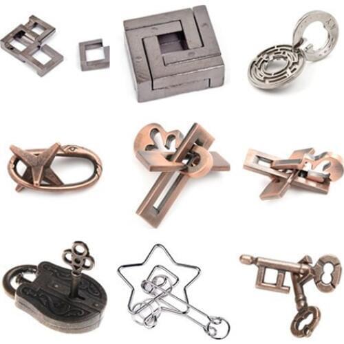 1pcs 1PCS Metal Unlocked Maze Puzzle Labyrinth IQ Mind Brain Teaser Educational Toy Gift Game For Children Kids
