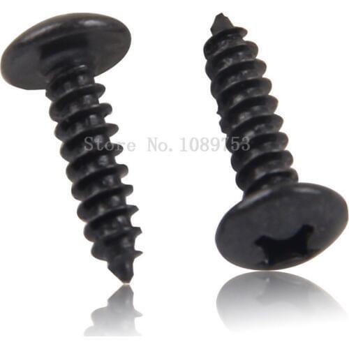 50Pcs M3 M4 Wood Truss Screw with Black Oxide and Wax Self-tapping Screws