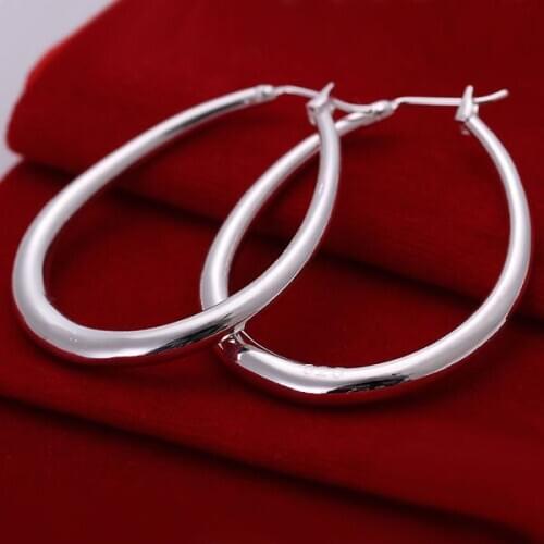 Promotion Wholesale Silver Color Jewelry Earrings For Woman Silver Fashion Jewelry Solid U Shape Earrins SMTE080