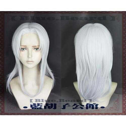 Anime The Dragon Prince Rayla Wigs 60cm Silver White Curly Synthetic Cosplay Costume Wigs + Wig Cap