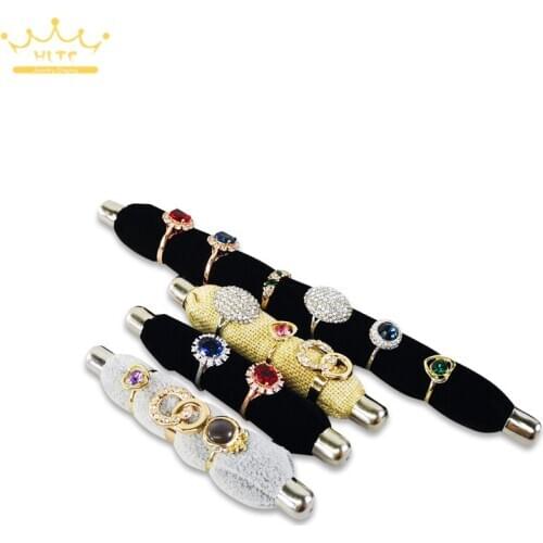 Sponge flocking velvet ring stick jute black & gray velvet jewelry props display stick length 4 colors optional free shipping