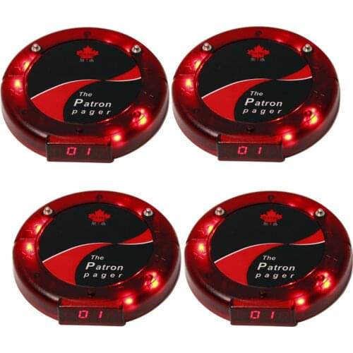 Wireless Queue System 4 Coaster Pagers For Fast Food Restaurant Clinic Coffee Shop