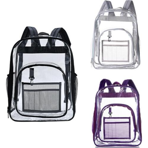 Large Capacity Backpack Heavy Duty Clear Backpack Transparent Bag School Office Travel Security /BL15