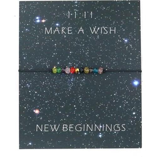 11:11 Wish Bracelet New Beginnings Stone Friendship Bracelet Multicolored Mineral Stone Bracelets for Women Men Luxury Gift