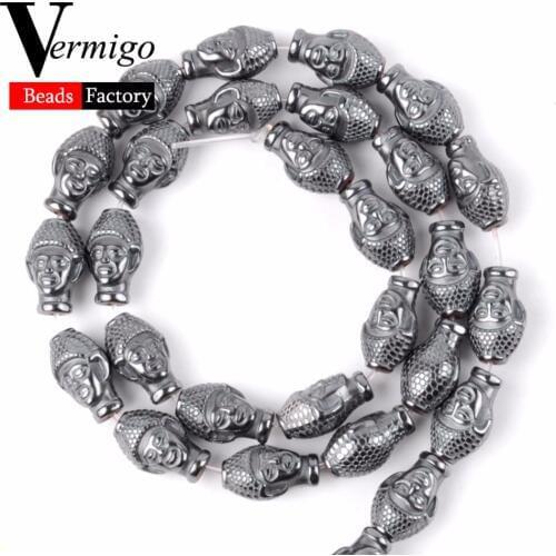 9x14mm Natural Stone India Buddha Hematite Beads Accessories Charm Beads For Jewelry Making Diy Bracelet Necklace 20pcs/lot