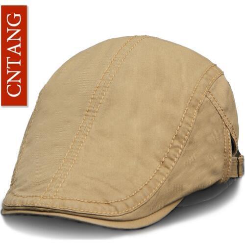 CNTANG 6 Colors Classic Solid Color Casual Berets Fashion Retro Cotton Visor Caps For Men Vintage Flat Hat Brand Summer Beret