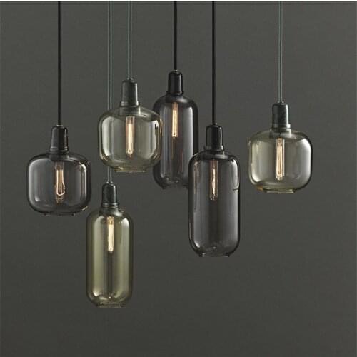 Danish Design Lamp LED Pendant Lights Retro Industrial Glass Hanging lamp Led Marble Light Restaurant Home Decor Fixtures