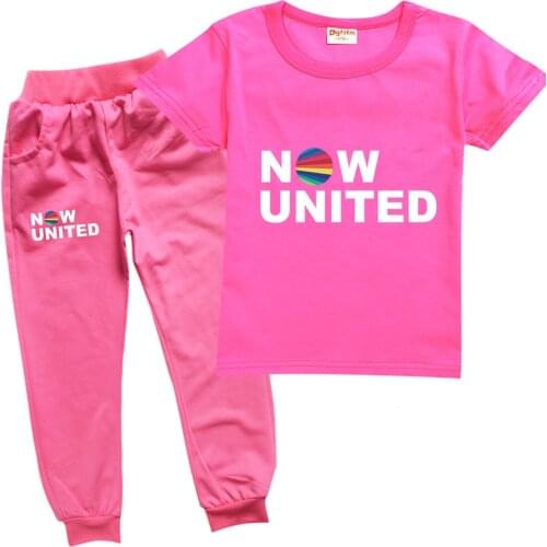2-16Years Now United Tops Kids Cotton T-shirts + Pants 2pcs Set Children Casual Clothes Sets Summer Baby Girls Casual Tracksuit