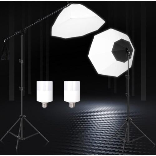 Sh Lighting Kits Octagon Softbox With Boom Arm Soft Box Studio Equipment For Photography Background Accessories Flash System